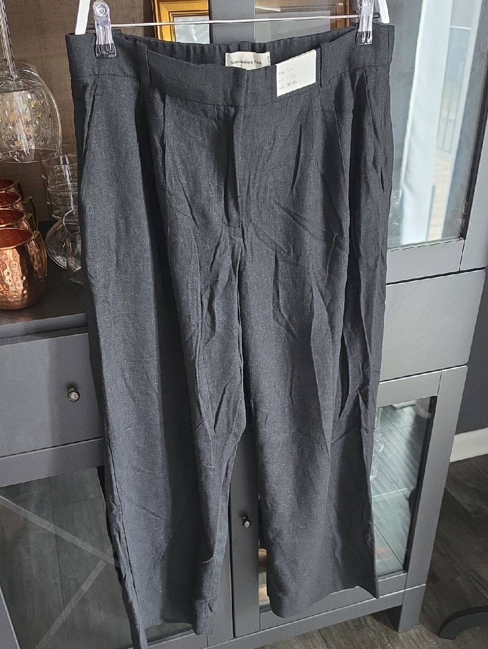 Abercrombie & Fitch Women's Low-Rise Wide-Leg Linen Pants